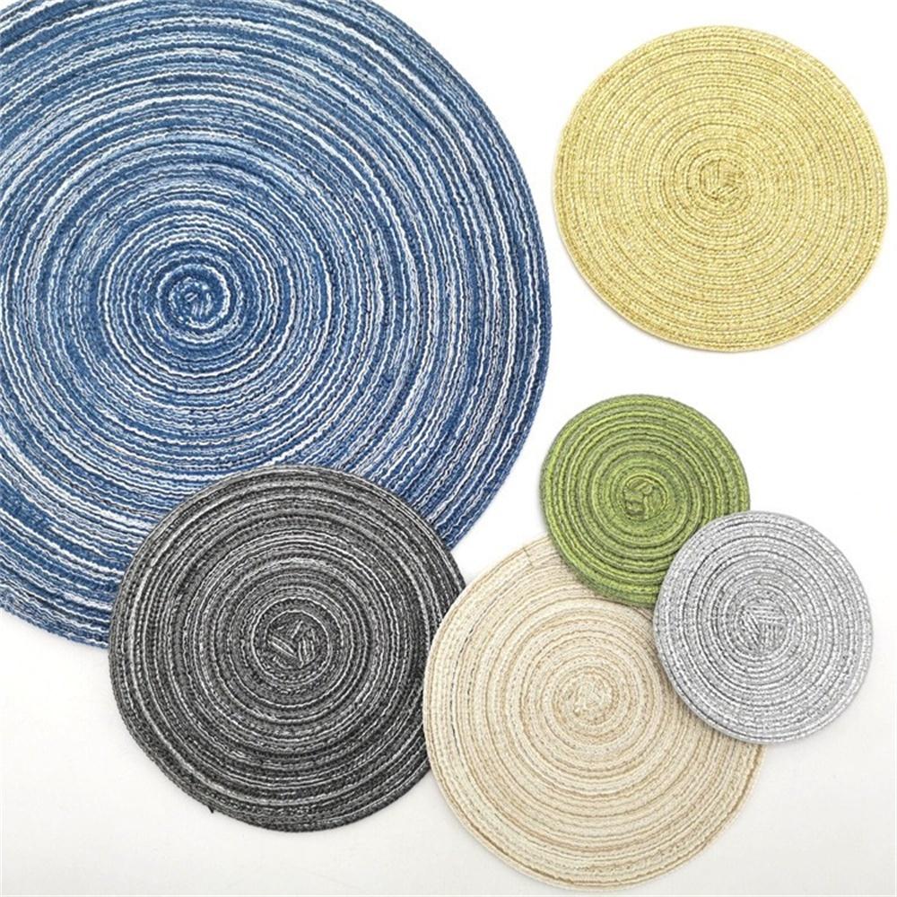 Round Placemat - Heat-Resistant Placemat Polyester Woven Placemat Interior Decor Dining Table Accent Protects All Tableware Rest