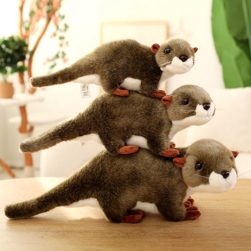 333845Cm Kawaii Realistico Peluche Lontra Lontra Peluche Giocattolo Peluche Bambola Rassicurante Bambino Compleanno Regalo di Natale