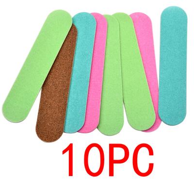 10 Pcs/lot Mini Nail Files 180/240 Colorful Wooden Nail File Pedicure and Manicure DIY Nail Tools Sets