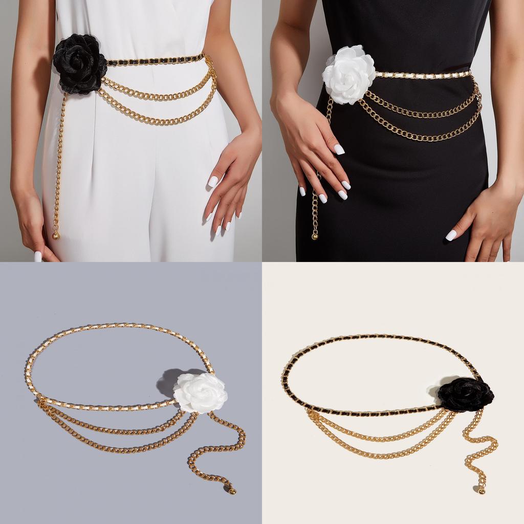 Metall-Blumen-Ketten gürtel mit künstlerischem Blumendesign für modebewusste Frauen