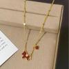 Cute Horse Pendant Necklace Zodiac New Year Collarbone Chain Red Pony Necklace  New Year Gift