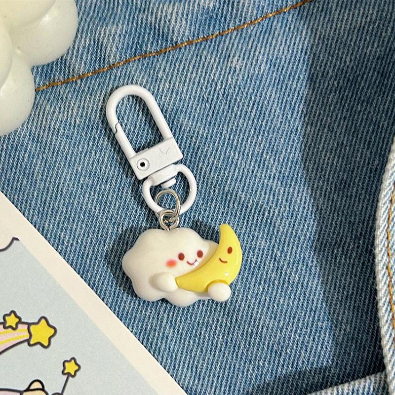 Cartoon Cute Cloud Keychain Kawaii Sweet Keychain Pendant For Women Girls  Versatile Backpack Decoration Accessories Gift