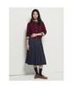 Binpolleidiseu Denim-Like Pleated Skirt Navy (Bf5X27C55R)