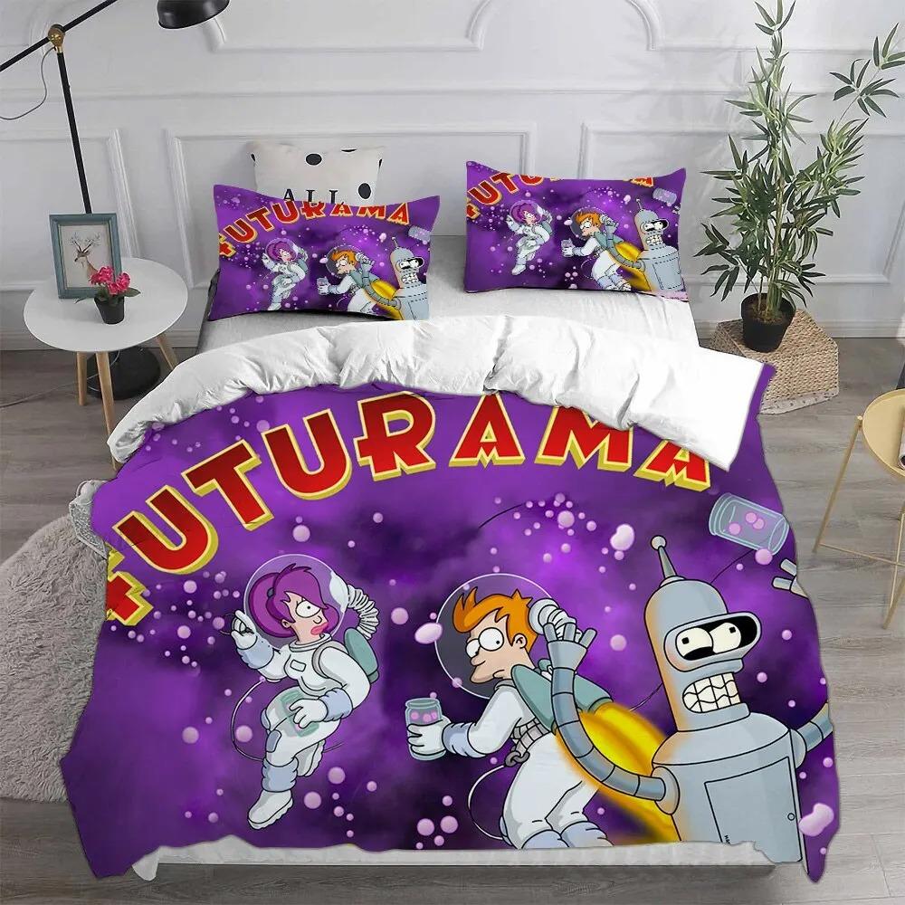 3D Cartoon Futuramas Bender Bedding Set Boys Girls Twin Queen Size Duvet Cover Pillowcase Bed Kids Adult Fashion Home Textiles