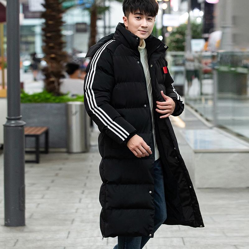Men s Mid-Length Thickened Winter Sports Overcoat - Printed Cotton Training Jacket M
