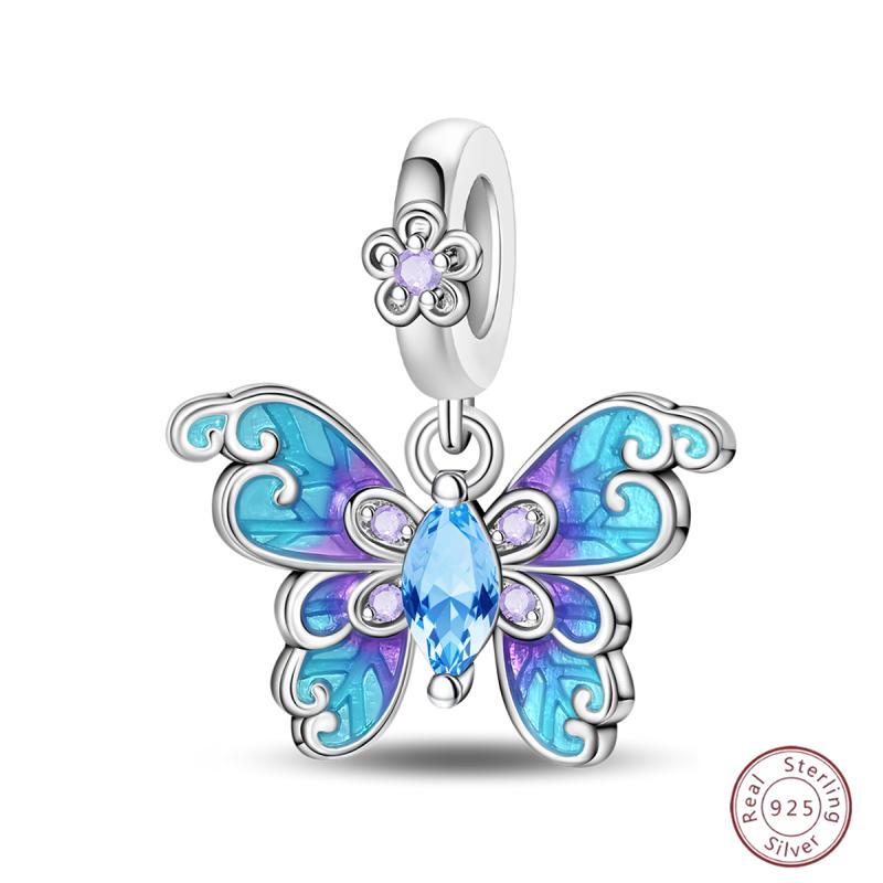 Copper Beaded Pendant Blue Zircon Ocean Penguin Crab Original 3Mm Bracelet Women Fine Jewelry