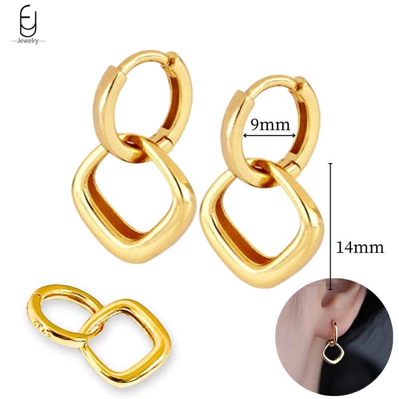 925 Silver Needle Vintage Gold Earrings Luxury Long Chain Tassel Crystal Hoop Earrings for Women Party Trend Jewelry