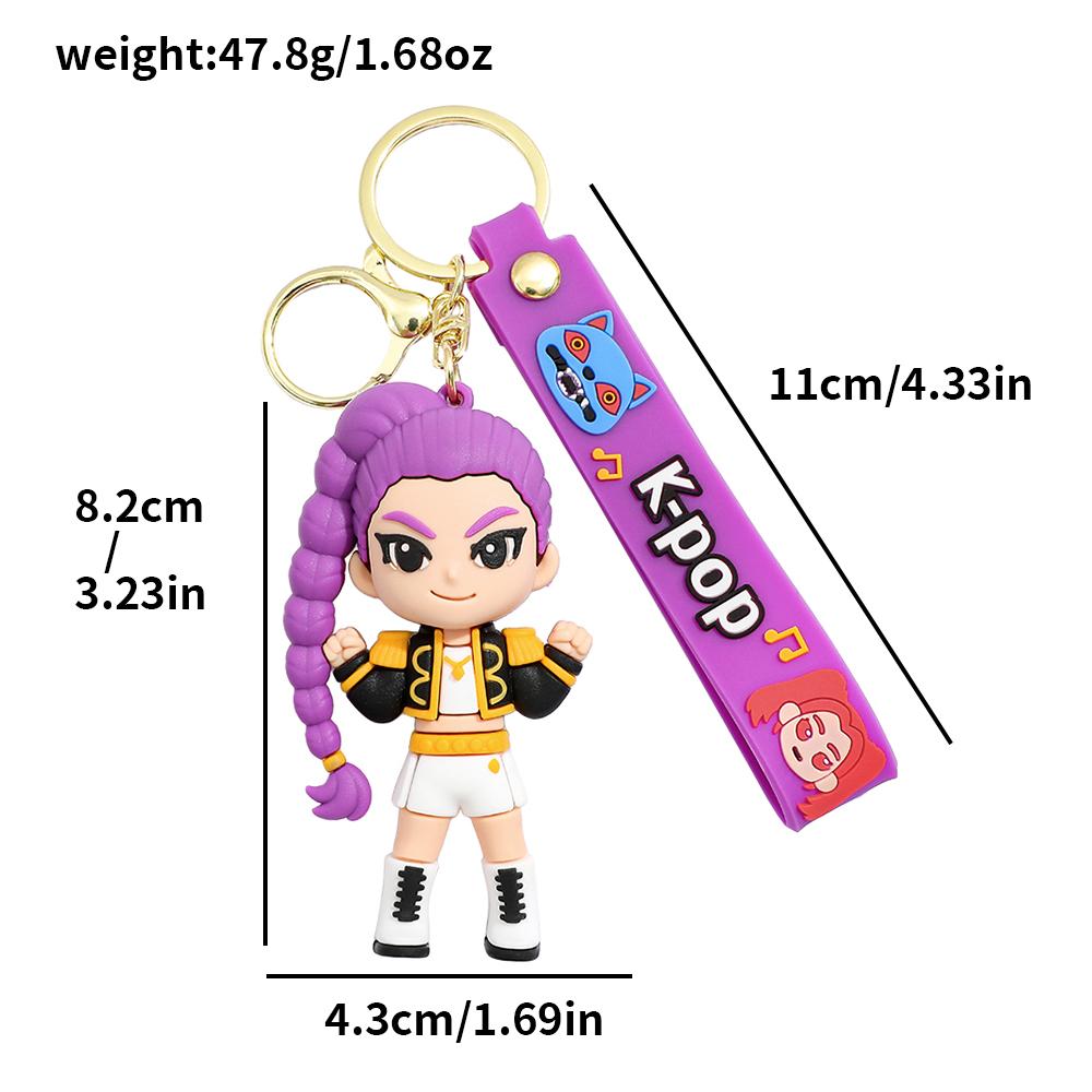 New KPOP Demon Hunters Keychain, Tiger Character PVC Figure Keychain, Cute Harajuku Style Key Ring for Kids & Fans Halloween