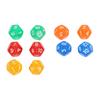 40Pcs 12 Sided Transparent Dice Waterproof 5 Colors Translucent Dice for Board Games and Teaching Math