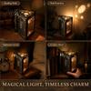 Iron Candle Stands Metal Magic Book Box with Light, Lighted Holder Ornament, Exquisite Decorative Pillar Stand for Living Room Bedroom Office