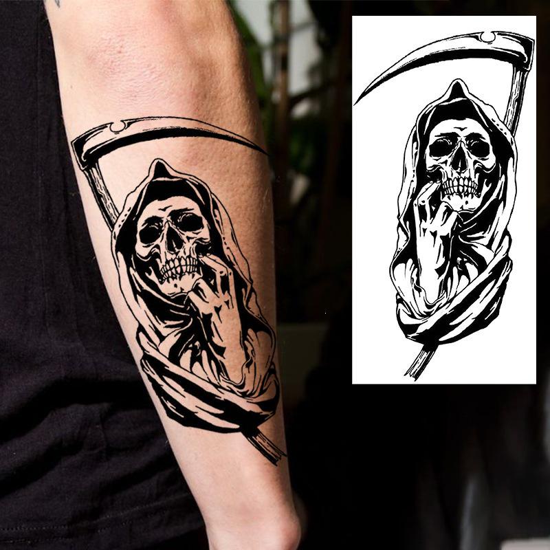 Waterproof Cross-border Snake & Dragon Skull Temporary Tattoo Stickers for Arm, European & American Design