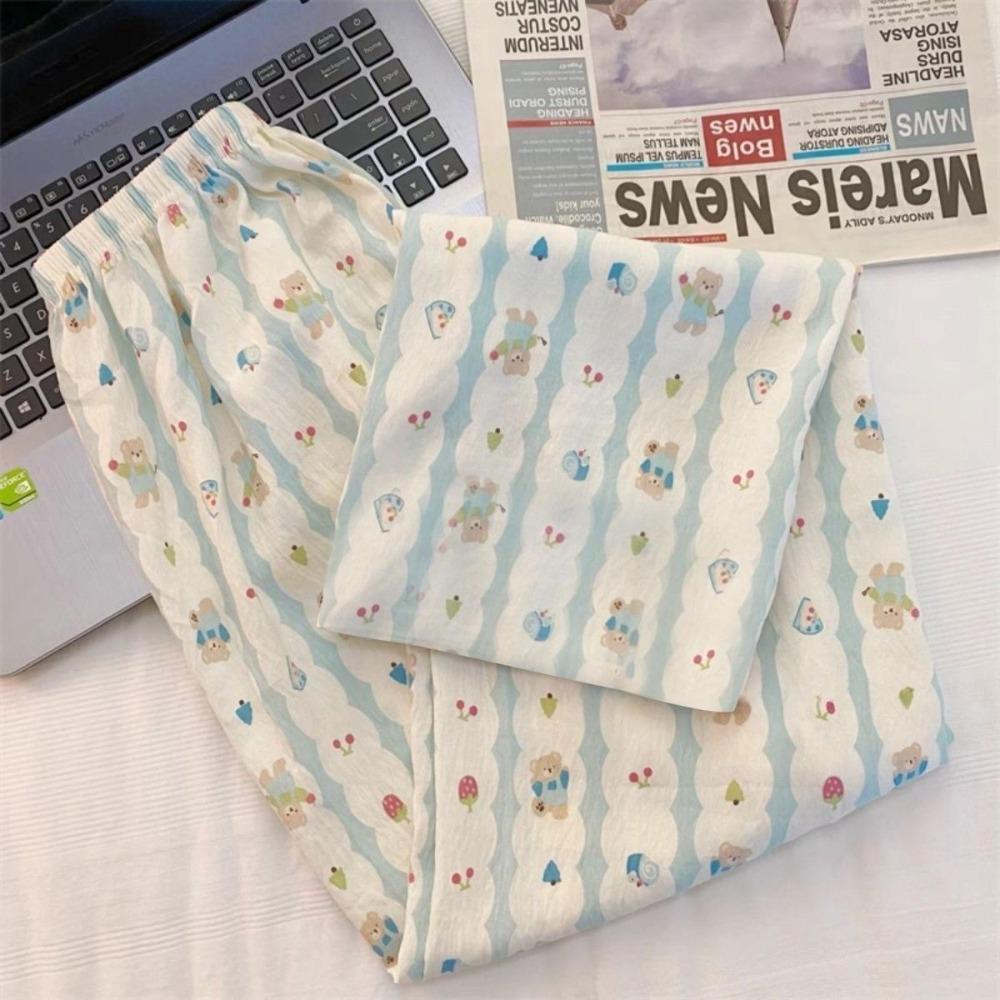 

Wide Leg Sleepwear High Waist Sleep Bottoms Fashion Pajama Summer