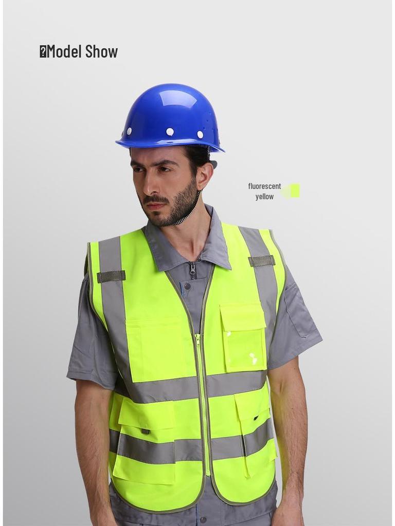 LIKAI Reflective Safety Vest - High-Visibility Construction Traffic Gear, Customizable Fluorescent Workwear.