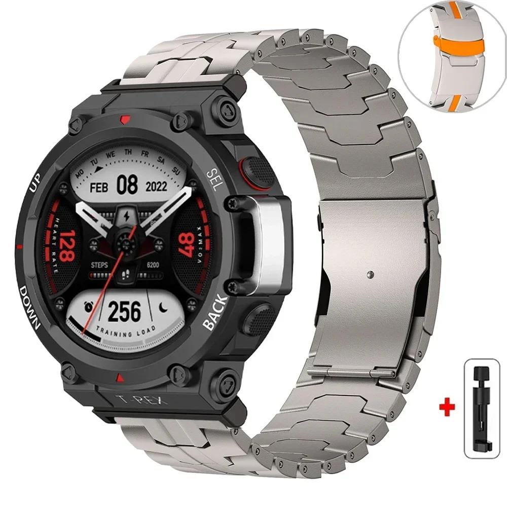 Metallarmband für Amazfit T-REX 3 2 Correa Business Edelstahlband für Amazfit T-REX/Pro Schutzglasfolie Zubehör