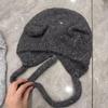 Custom-woven and Dyed Starry Sky Sequins Wool-blended Bear Ears Knitted Ear Protection Hat Women's Autumn and Winter Wool Hat Baotou Hat
