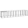 VidaXL Black Kennel 6.05 M² Steel Enclosure for Puppies Cage Dogs Outdoor 3082201