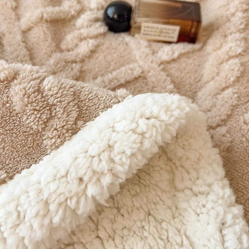 Sherpa Weighted Blanket Soft Warm And Thickened Calm Blanket For Sofa Car Blanket Office Lunch Shawl Air Condition Blanket Gift