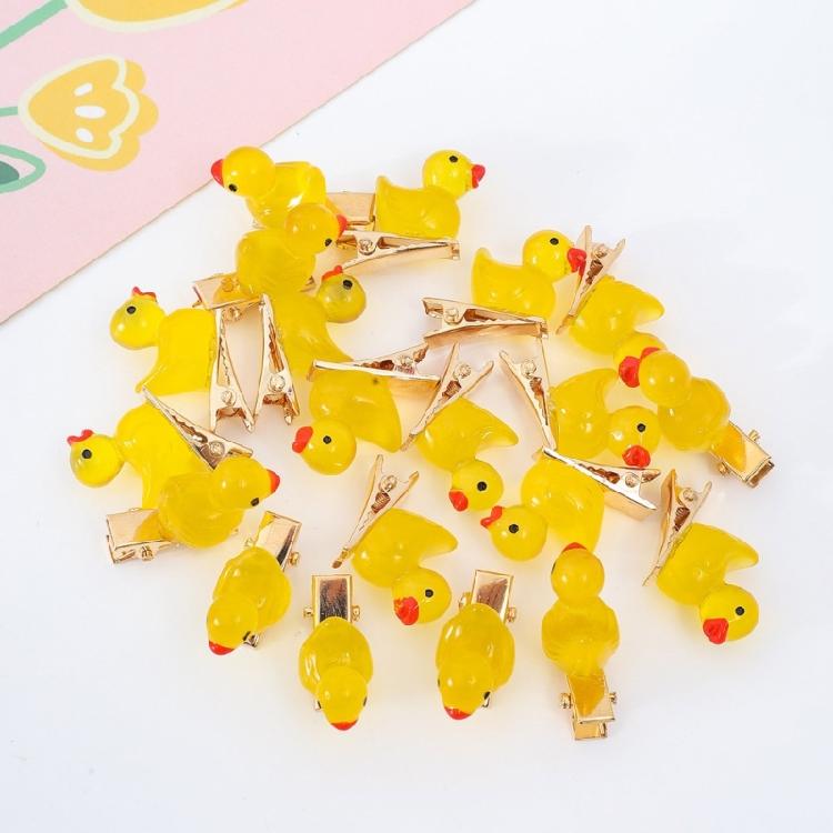 10PCS Duckling Hair Clip Colorful Hairpins Safe Resin Hairpin Cartoon Headwear Kids Girls Party School Hair Ornaments