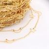 Korean DIY Chain Accessories Copper Metal 14K Gold Plated Star and Moon Chain Jewelry Making Material