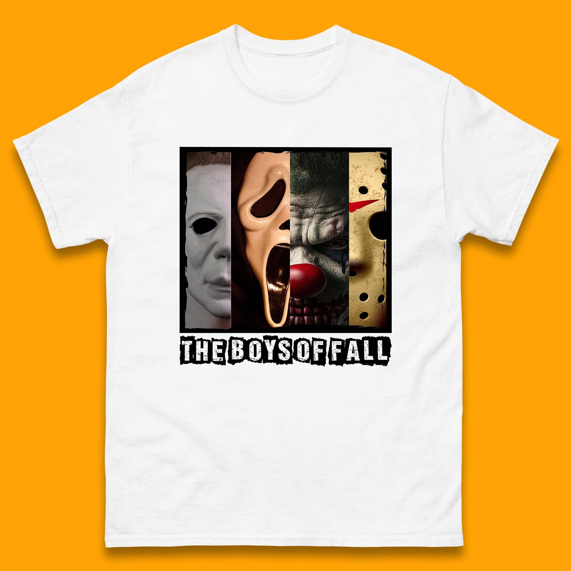 The Boys Of Fall Halloween Horror Movie Characters Friends Halloween Villians Serial Killers Mens Tee Top 4XL
