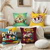 Cartoon C-Cupheads Pillow Case Square Double-Sided Printing Sofa Cushion Cover Pillowcase Bedroom Bedside