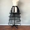 Tiered Tulle Bustle Skirt with Ribbon Tie – Gothic Layered Mesh Over-Skirt for Wedding, Stage & Cosplay
