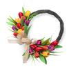 Artificial Flower Wreath 40cm Spring   Wreath Front Door Decoration for Indoor Outdoor