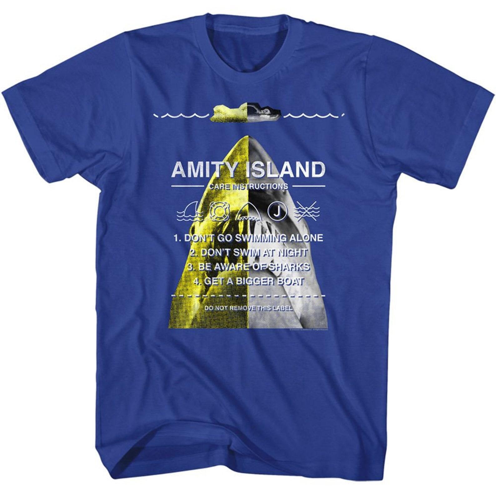 Jaws Instruction Collage Royal Adult T-Shirt M