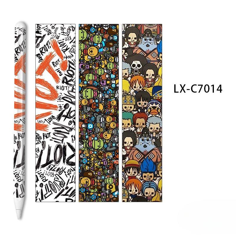 3pcs Colorful Printing Soft Paper Sticker for Apple Pencil Pro/1/2/3 USB-C /Micro Matte Anti-fingerprint Decoration Film / Wear-resistant For Apple Pencil 1
