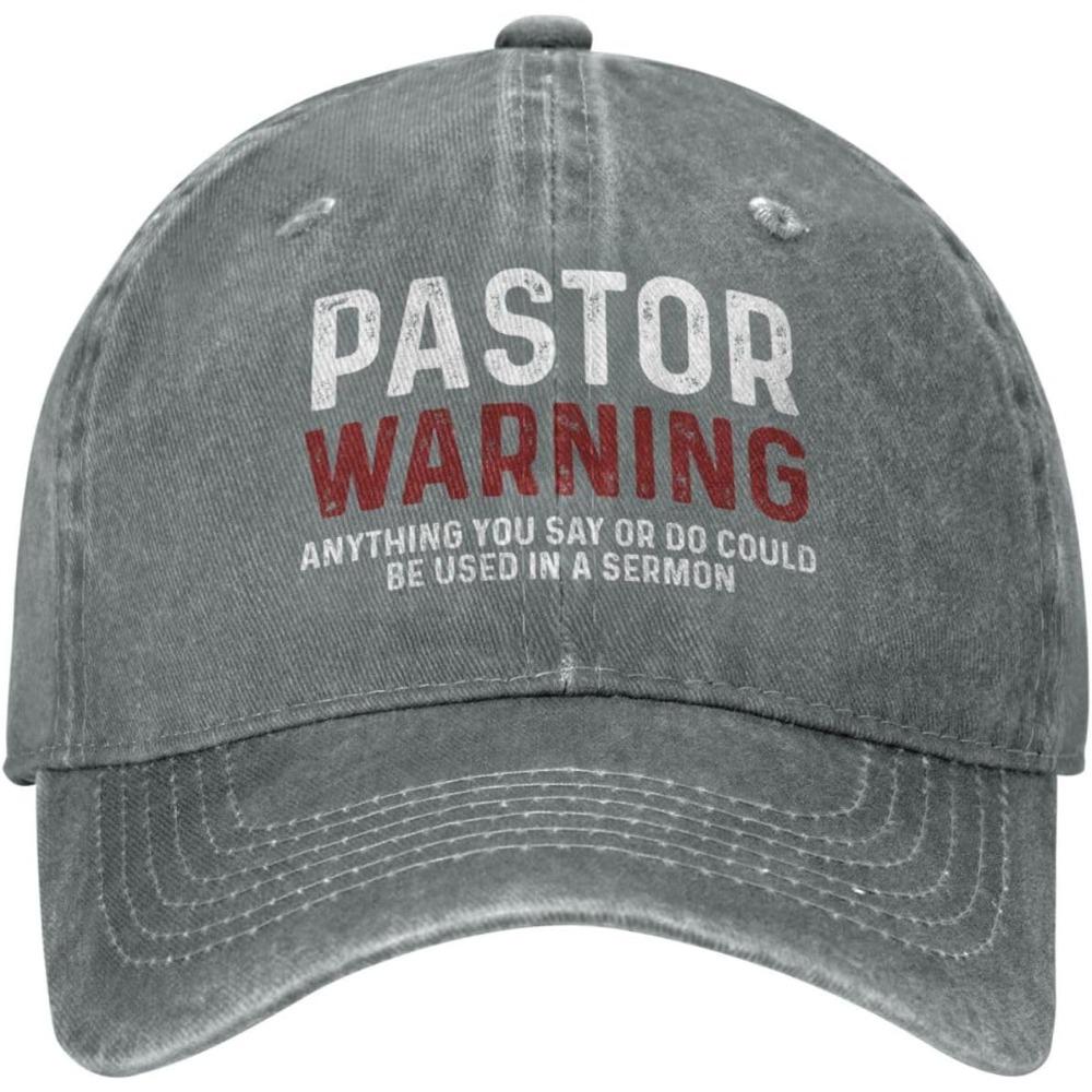 Funny Hat Pastor Warning Anything You Say Hat Men Baseball Caps Fashionable Caps
