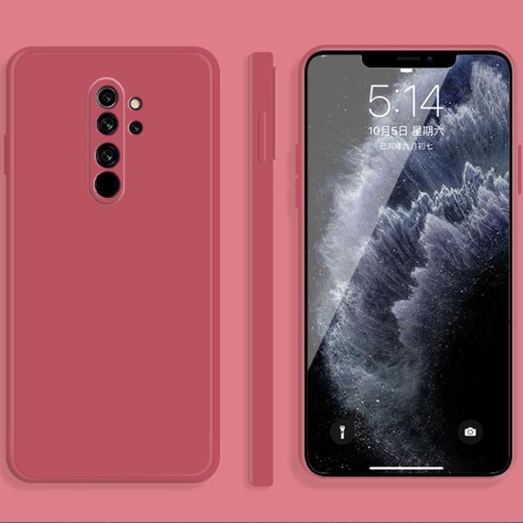 Dla Xiaomi Redmi Note 8 Pro Jednolity Kolor Imitacja Płynnego Silikonu Prosta Krawędź Odporne na Upadki Pełne Pokrycie Etui Ochronne