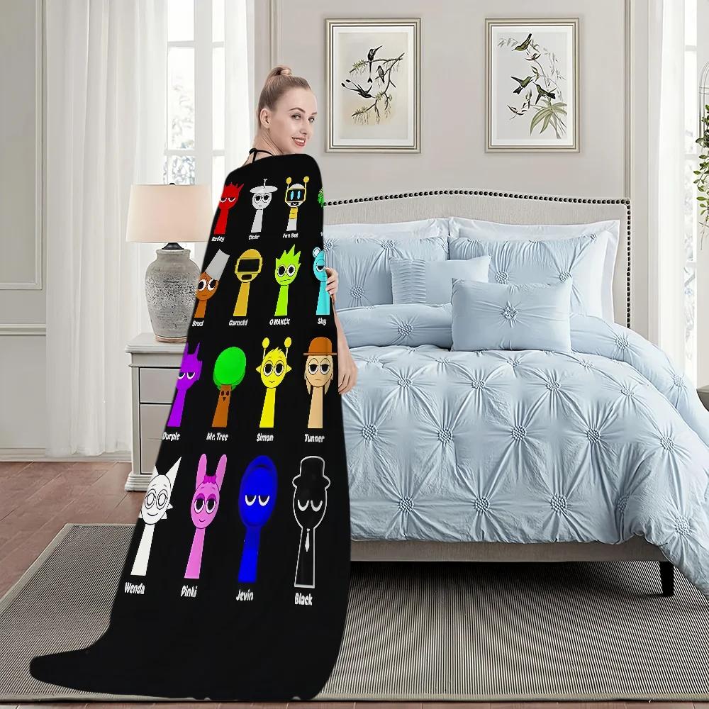 Sprunki Incredibox Játék Takaró Plüss Szundikáló Kanapé Szőnyeg Nappalihoz Meleg Iroda Hálószoba Születésnap Otthon Utazás Gyerek Ajándékok