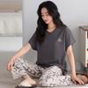 Pajamas Women's Summer Modal V-neck Short-sleeved Trousers Summer Thin Ice Silk Cool with Chest Pad Loungewear Set