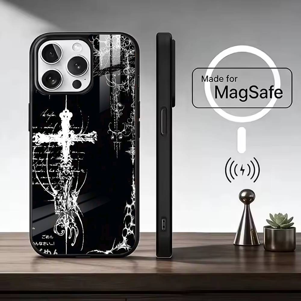 C-Cool Dark Catgothic C-Cross For Magsafe Phone Case for iPhone 17 16 15 14 13 12 11 Series Wireless Charging