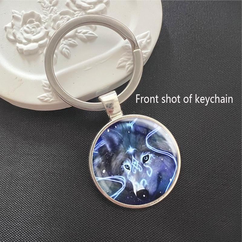 Wolf Wildlife Park Time Gem Keychain & Car Pendant