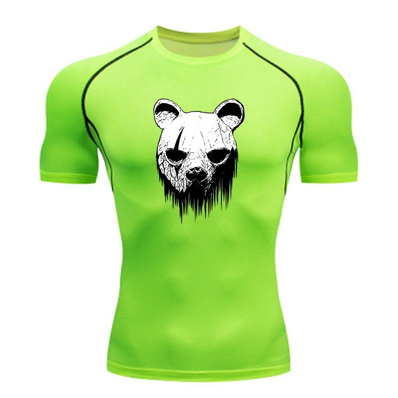 Men's Compression Athletic T-Shirt, Cool Graphic Panda Print