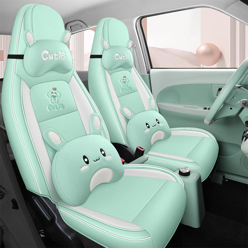 Cartoon Lingbao BOX Car Seat Cushion: Four-Season Full Surround Cover for New Energy Vehicles