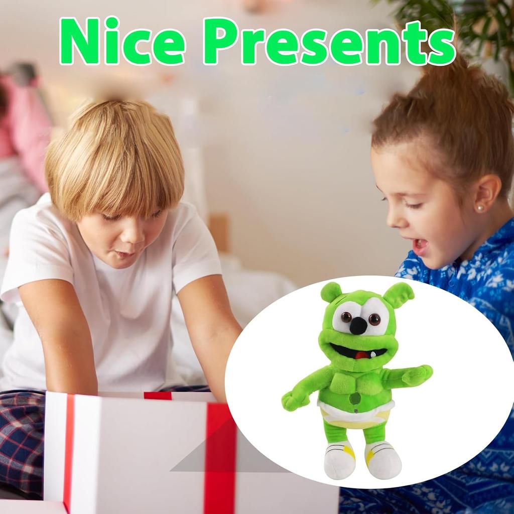 Ursulet De Plus Cantator I AM A GUMMY BEAR Singing Teddy Bear Plush Toy Christmas Gift for Kids 30cm Green