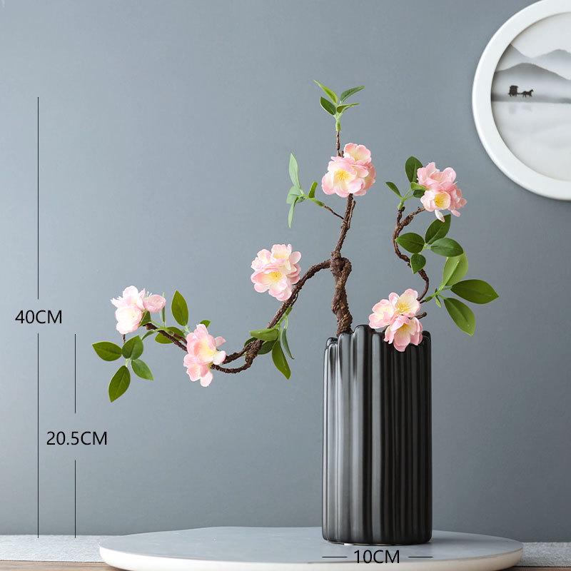 Artificial Plum Blossom Branch Decor: Wax Plum, Peach Bloom for Living Room - Chinese Flower Ornament