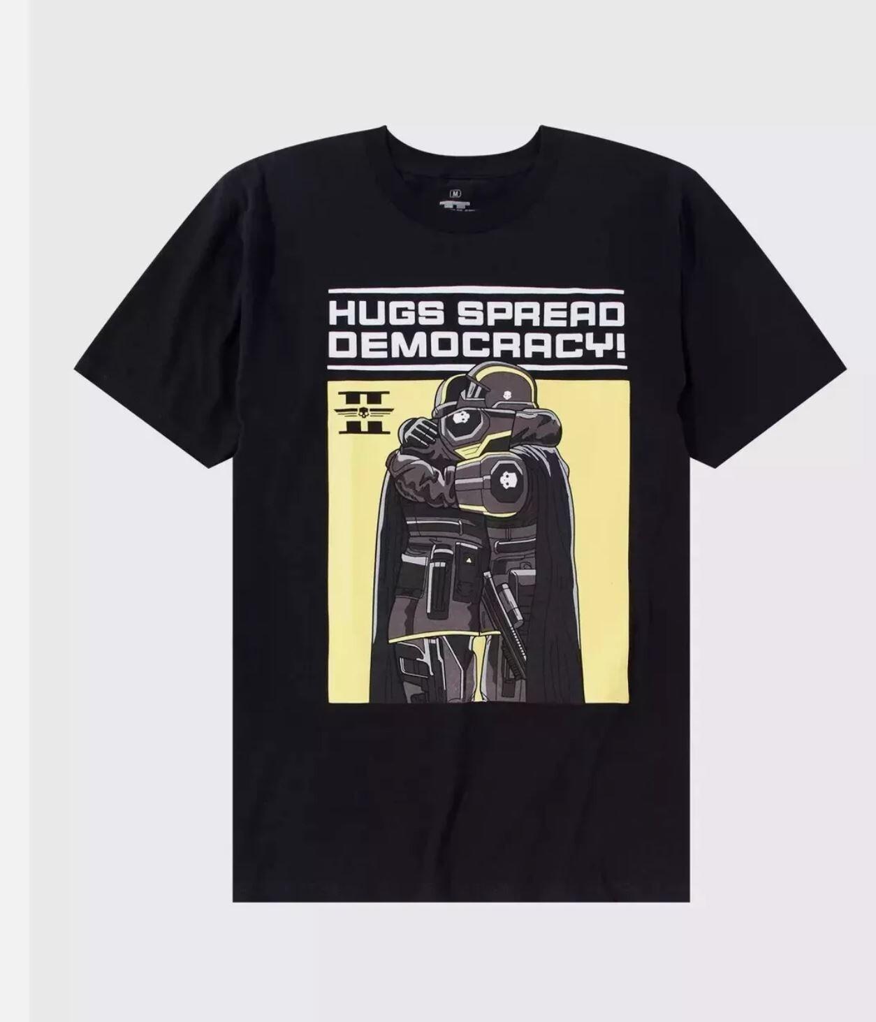 Helldivers 2 Hugs Spread Democracy T-Shirt S