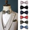 Men's Bow Tie & Pocket Square Set: Wedding Corsage Accessory 12x6cm