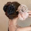 Netzgewebe Blumen Haarkamm-Haarspange für Damen, Hochwertig und Vielseitig, Haifischförmige Spange für Den Hinterkopf, für Hochsteckfrisuren Haarspangen