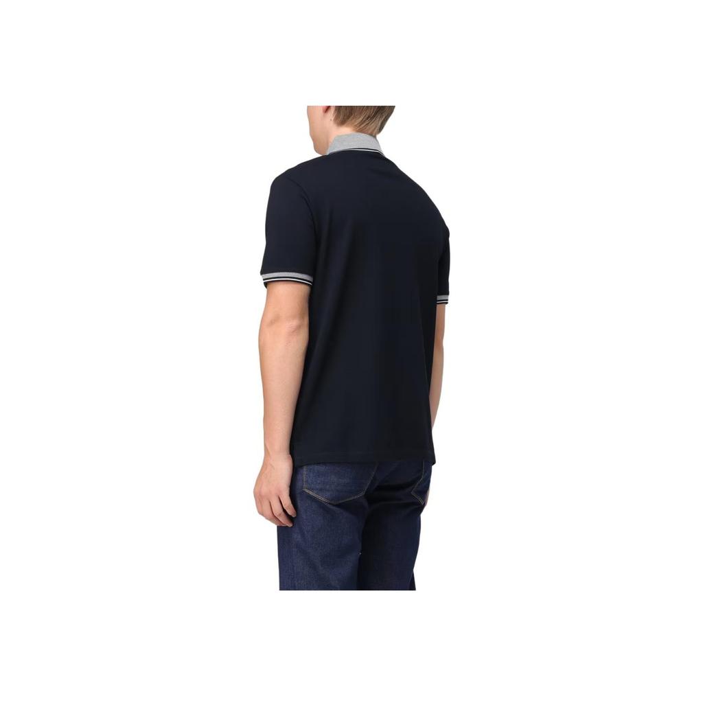 Emporio Armani Color Block Striped Pullover Straight Fit Polo Shirt Men tops Navy-Blue 3D1FM5-1JTKZ-09S7