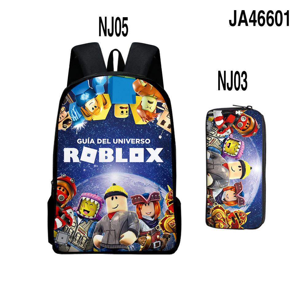 Roblox Two-Piece Set, Elementary And Middle School School Bag, Children'S Backpack, Cartoon Animation Backpack.