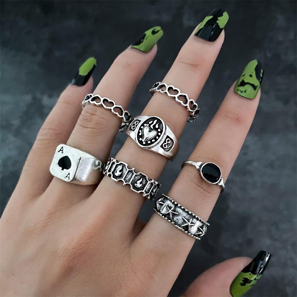 Vintage Distressed Butterfly Snake-shaped Ring Set - Multi-jointed Open-ended Set Ring Set