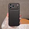 Lychee Pattern Leather TPU Frame Shockproof Case For iPhone 17 Air 16 15 14 Plus 13 12 11 17Pro Max 16E Solid Color Cover