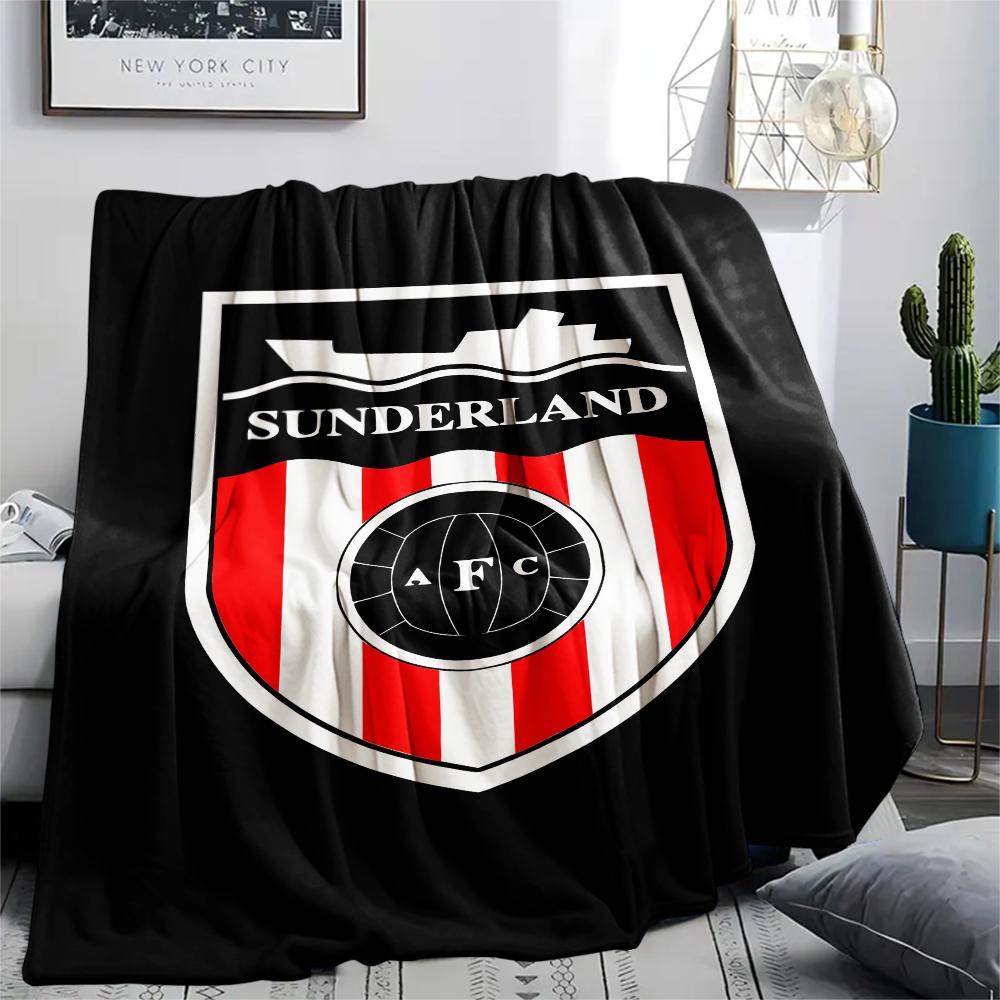 1PC Sunderland AFC Print Flannel Blanket, High quality All Seasons, Home Decor, Warmth and Comfort, Perfect for Christmas Gifts