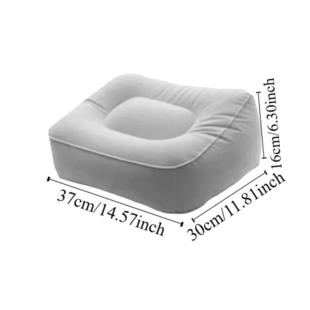 Soft Flocking Travel Foot Rest Portable Inflatable Cushion Durable Leg Rest Pillow  Office Use