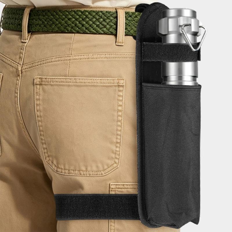 Long Handle Thigh Holder Textured Fabric Carry Sleeve with Hook Wrap, Waist Fastener and Leg Fastener for Stage Walks, Park Days and Outdoor Travel