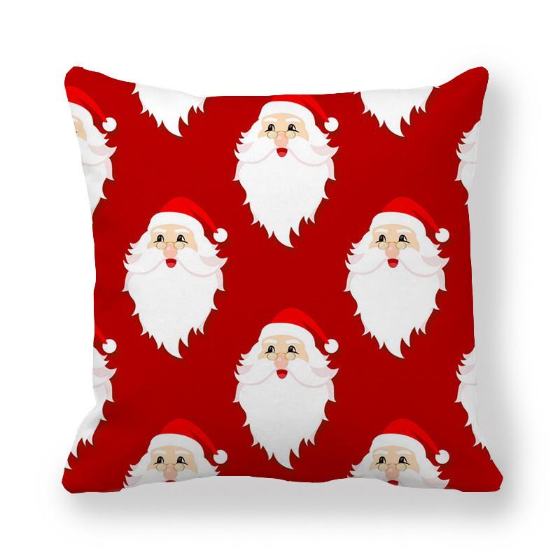 Creative And Unique Christmas Deer Digital Printing Short Plush Pillow Covers For Car Sofa Office Cushion Cover Home Goods